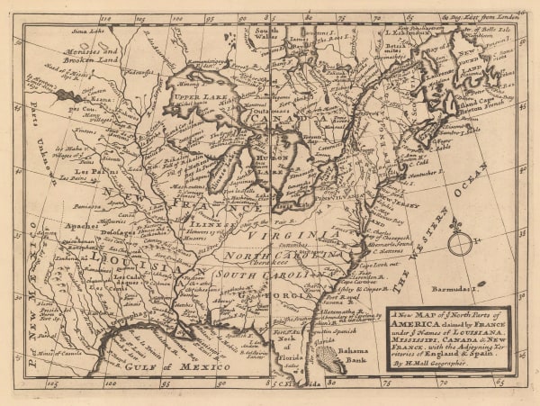 Herman Moll, United States and Canada, 1755 c.