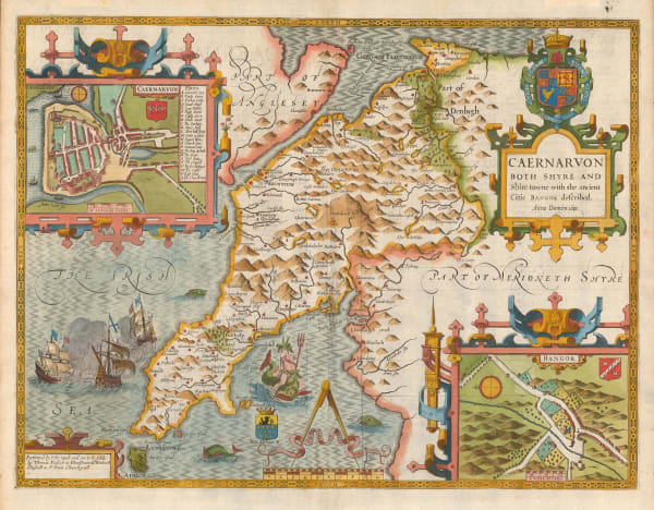 John Speed, Caernarvon, Both Shyre and Shire-towne with the ancient Citie Bangor described, 1676