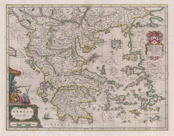 Willem & Jan Blaeu, Dutch Golden Age map of Greece, 1662 (c.)