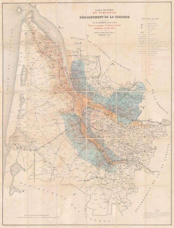 E. Coutaut, Wine map of Gironde, 1873