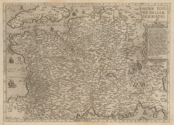 Cornelis De Jode, Rare early map of France, 1593