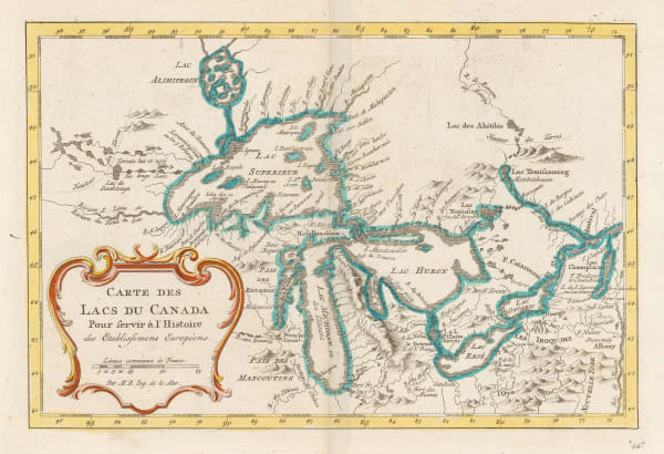 Jacques-Nicolas Bellin, The Great Lakes Region, 1750 c.