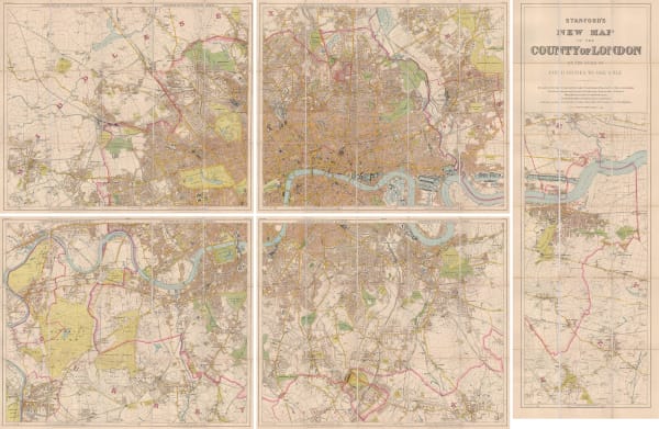 Edward Stanford, New Map of the County of London, 1894