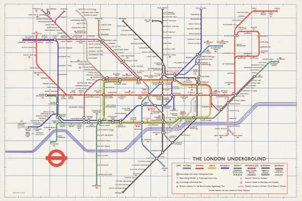 Paul E. Garbutt, London Underground Map, 1975