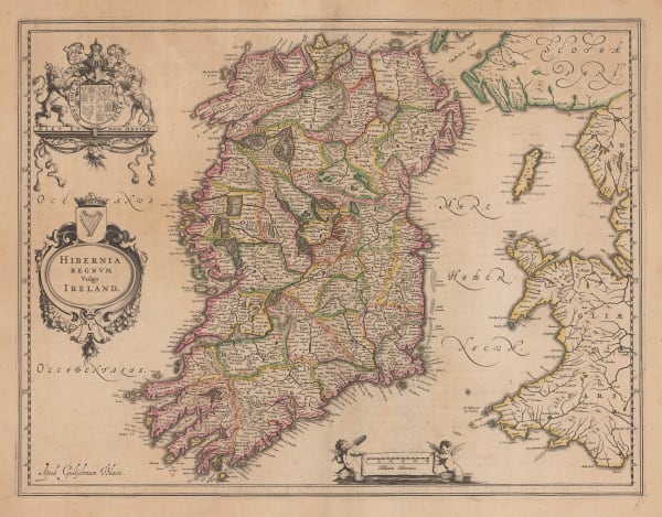 Willem & Jan Blaeu, Dutch Golden Age map of Ireland, 1640 c.