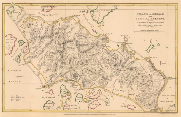 Royal Geographical Society (RGS), Island of Chusan from Official Surveys, 1853
