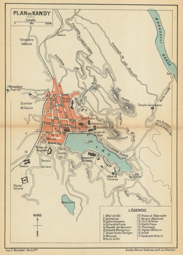E. Baudelot, Small plan of Kandy, 1911