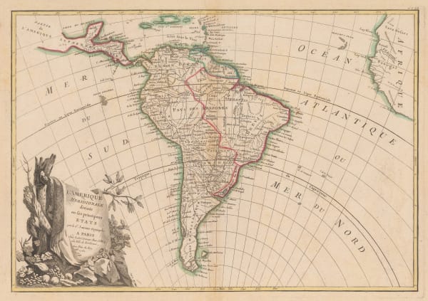 Jean Denis Janvier, South America showing European possessions, 1762
