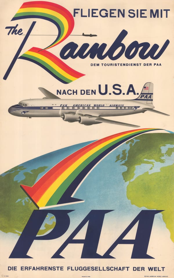Pan Am Airways, Pan-American Airways - The Rainbow Service, 1954 c.