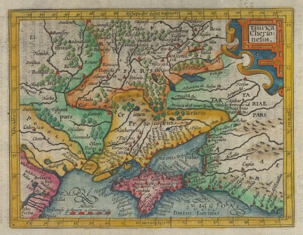 Mercator Hondius, Crimea, Ukraine and north coast of the Black Sea, 1635