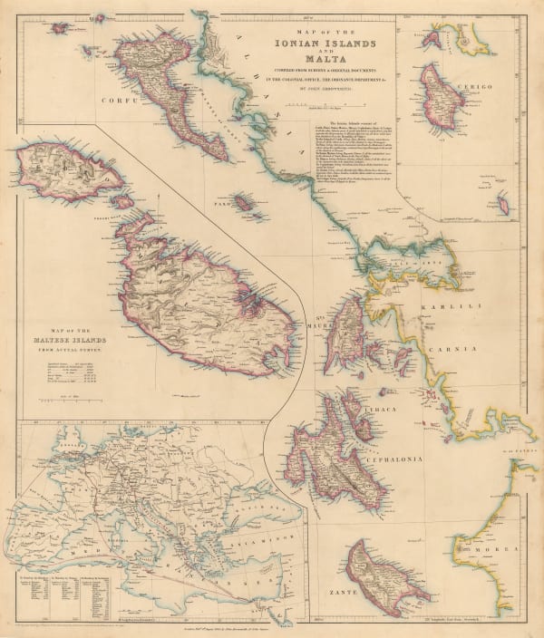 John Arrowsmith, Map of the Ionian Islands and Malta, 1844