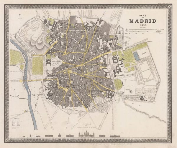 Joseph Meyer, City plan of Madrid, 1844