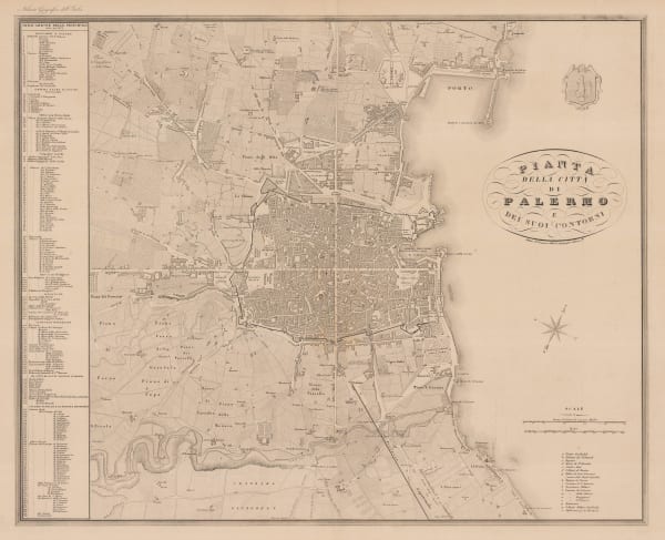 Antonio Vallardi, City plan of Palermo, 1868