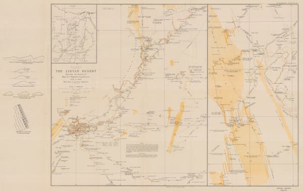 Royal Geographical Society (RGS), The Libyan Desert showing the Routes of Major R. A. Bagnold's Expeditions 1929 & 1930, 1931