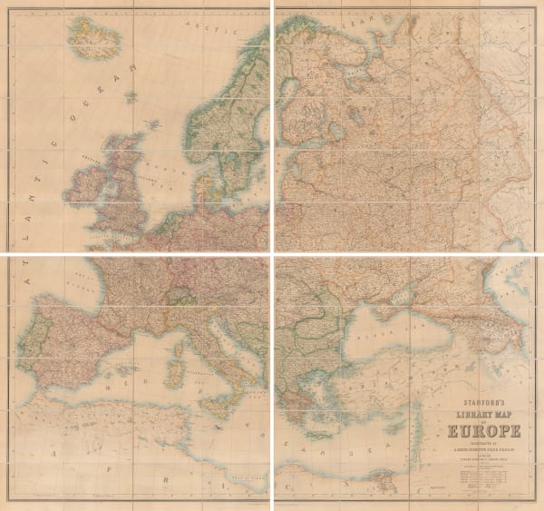 Edward Stanford, Stanford's Library Map of Europe, 1871