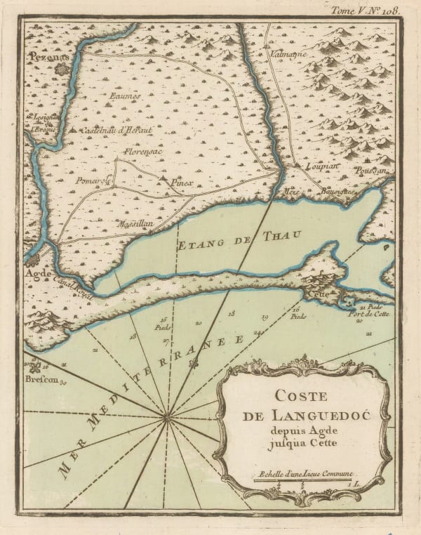 Jacques-Nicolas Bellin, Languedoc coast from Agde to Sète, 1764