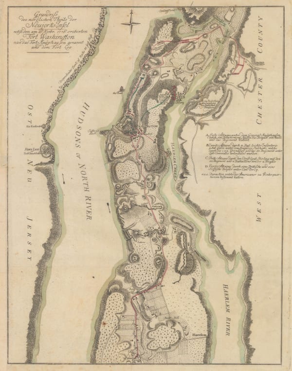 Gabriel Nikolaus Raspe, Revolutionary War map of New York island north of Harlem, 1777