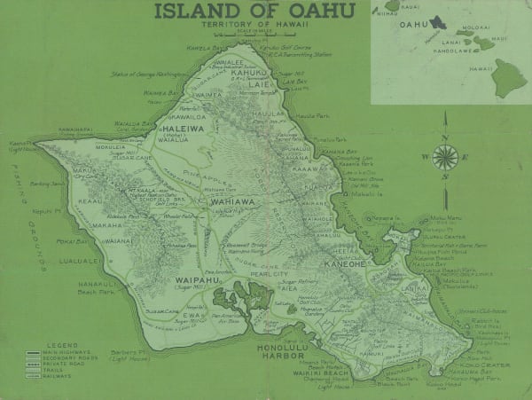 Hawaii Visitors Bureau, Island of Oahu, 1955 (c.)