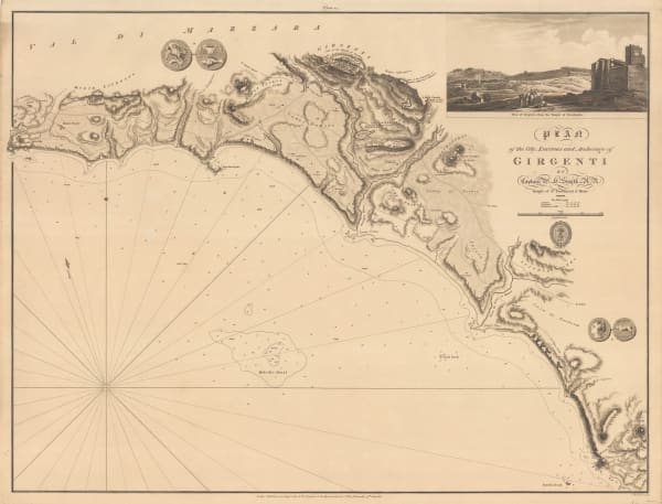 British Admiralty, Plan of the City, Environs and Anchorage of Girgenti, 1823