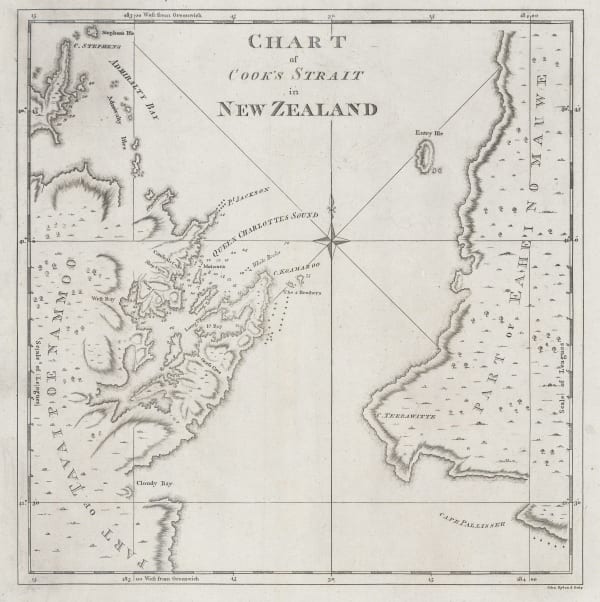 Capt. James Cook, Chart of Cook's Strait in New Zealand, 1773