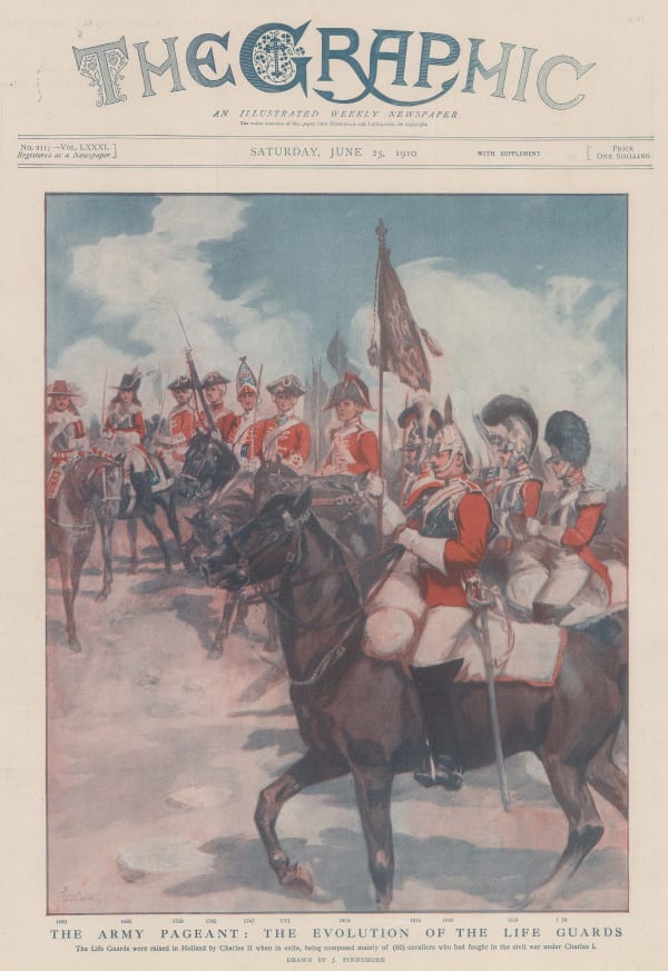 The Graphic Magazine, British Army - Cavalry, Life Guards, 1910