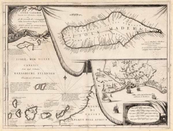 Vincenzo Coronelli, Madeira and view of Funchal, 1690 c.