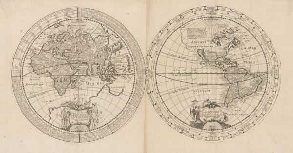 Melchior Tavernier, Carte Nouvelle de l'Europe, Asie & Afrique | Carte de l'Amerique, 1661