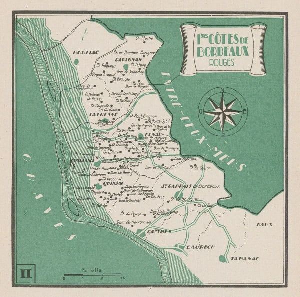 Walter Crotch, Bordeaux Wine Map, 1947