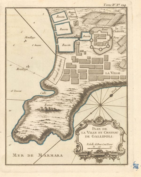 Jacques-Nicolas Bellin, Town plan of Gallipoli, 1764