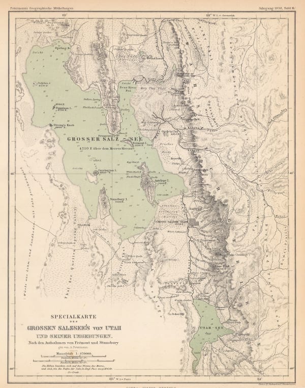 Justus Perthes, Great Salt Lake and Utah Lake, 1858