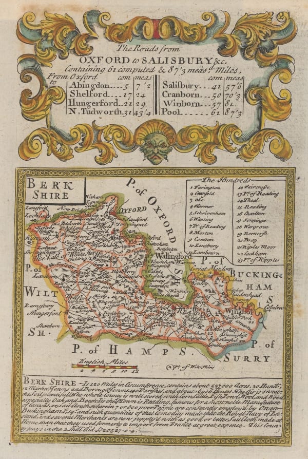 Emanuel Bowen & John Owen, The Roads from Oxford to Salisbury, 1720