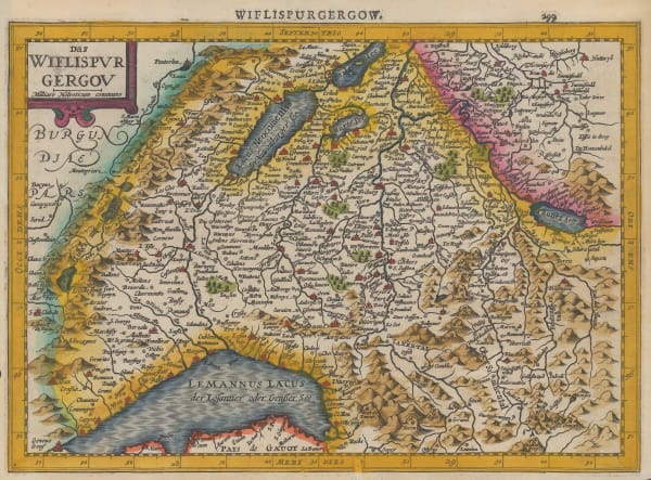 Mercator Hondius, Southwest Switzerland, 1630