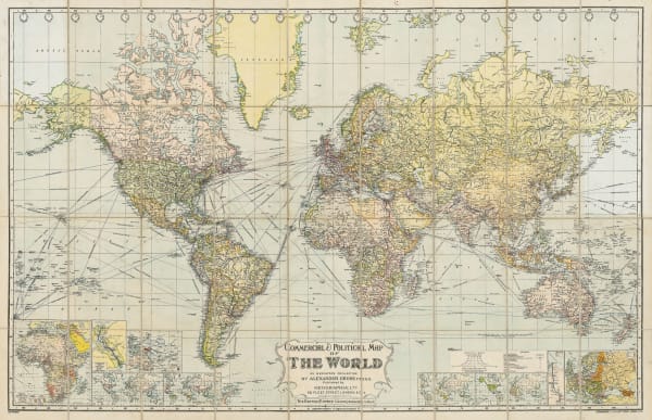 Alexander Gross, Commercial & Political Map of the World, 1920