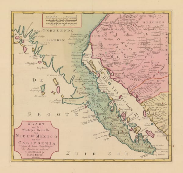 Isaac Tirion, Lower California and the Baja Peninsula, 1765