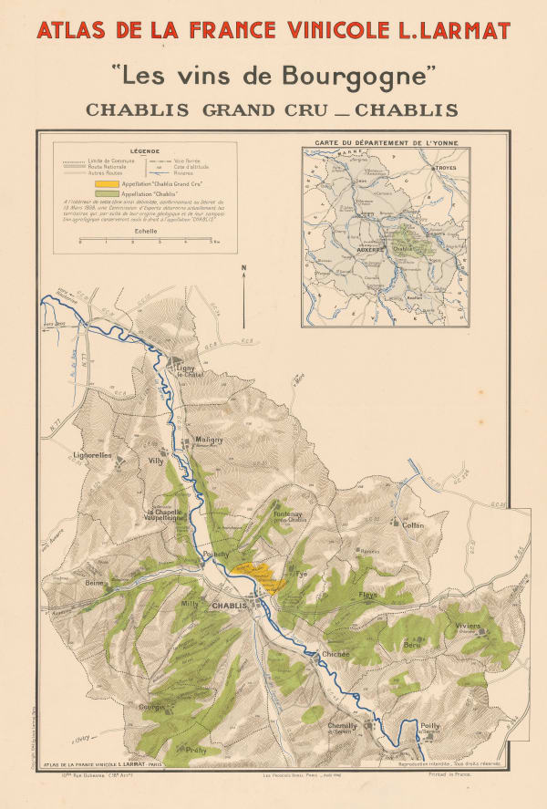 Louis Larmat, Les Vins de Bourgogne - Chablis Grand Cru - Chablis, 1942