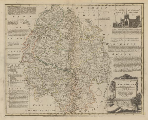 Emanuel Bowen, An Accurate Map of the County of Hereford, 1778