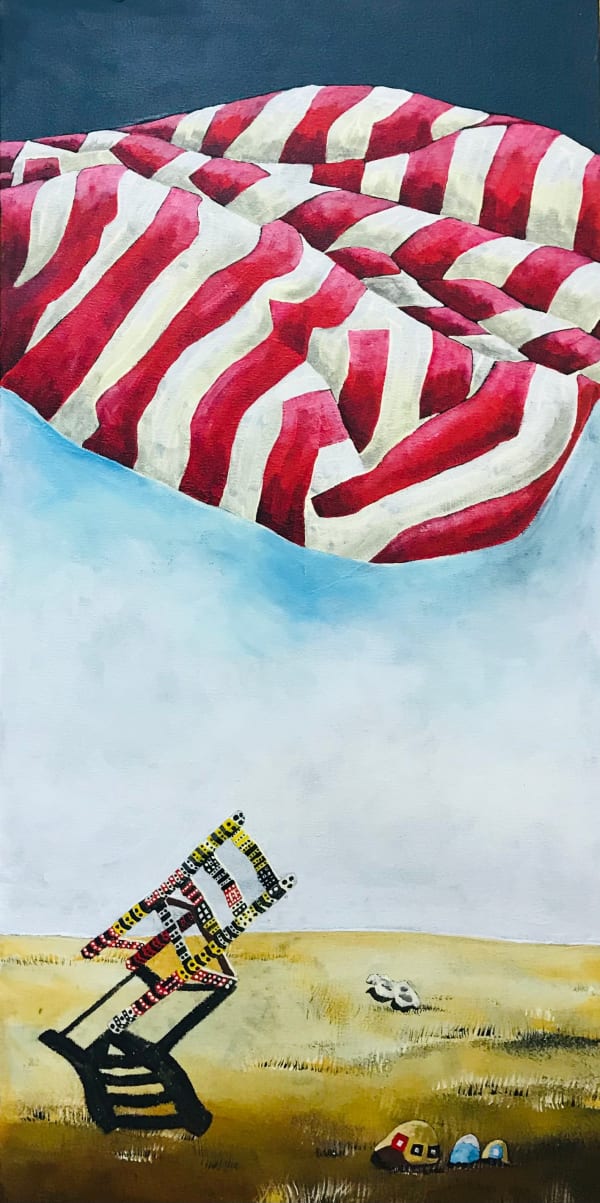 Thami Jali, Landscape with a chair, 2024