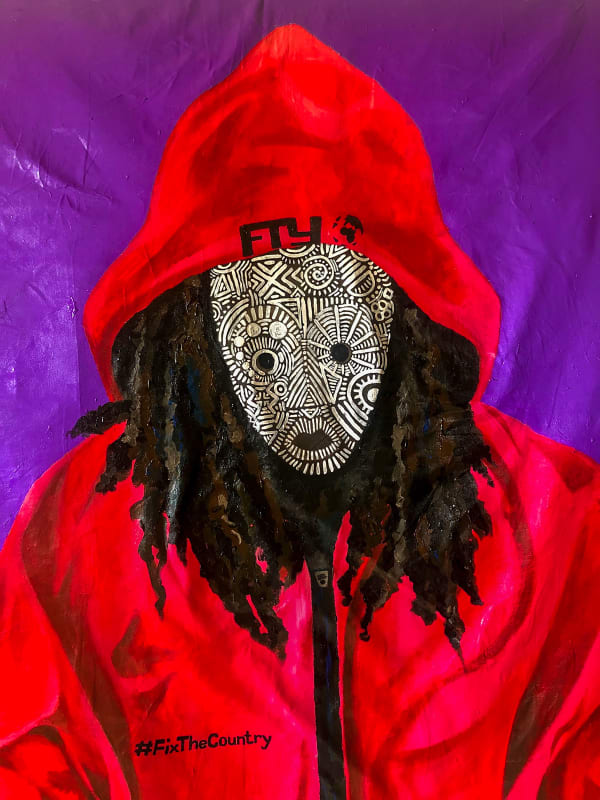 Oscar Korbla Mawuli Awuku, Red Hoodie, 2021
