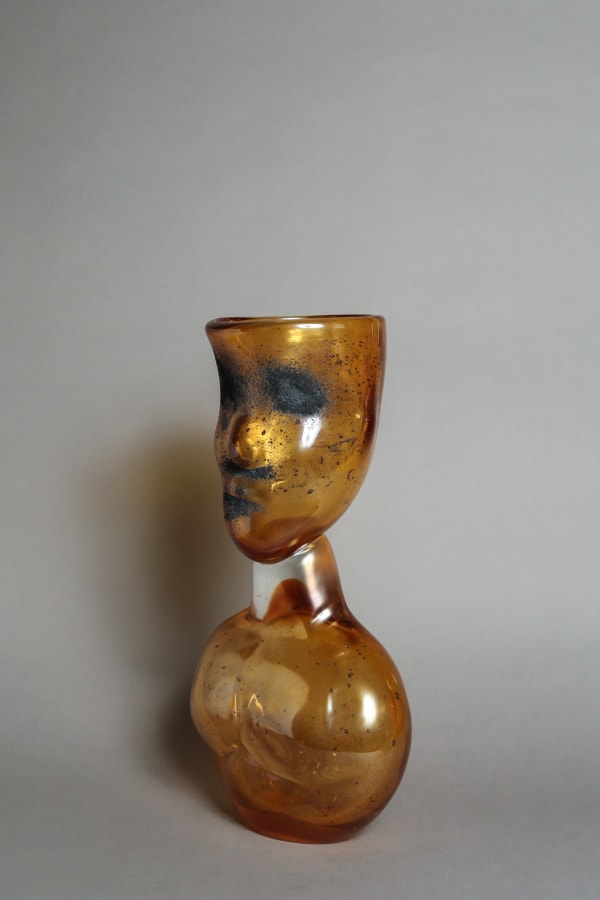 Anonimo Burned face amber with burned copper