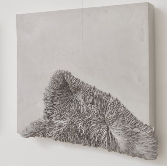 Collapsed Wall Pieces in Sage and Light Grey