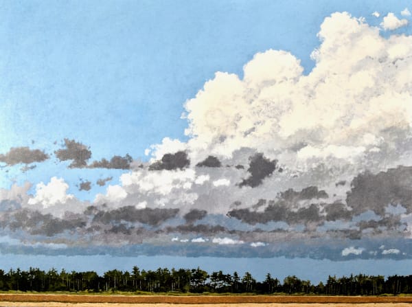 Ian Sidaway Trees at Holkham Beach, oil on canvas