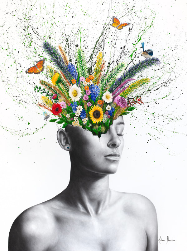 Ashvin Harrison, The Garden Girl (Hand Embellished Giclée), 2024