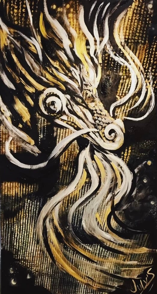 Gulshat Sobgaida (Julys), Dragon over the City, 2020