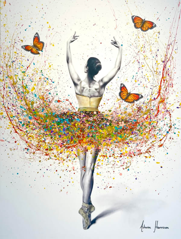 Ashvin Harrison, Monarch Butterfly Ballerina (Original Hand Splashed Giclée), 2024