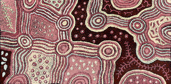 Minyma Malilu by Kay Baker, 2024, acrylic on linen, um!