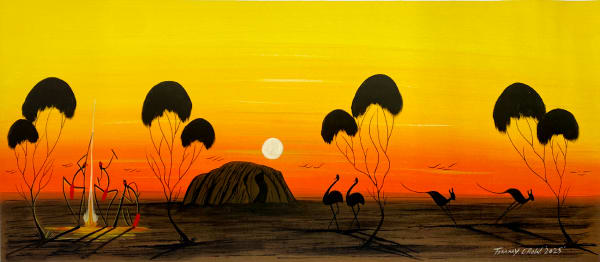Tommy Crow, Sunset Dreaming at Uluṟu by Tommy Crow, 2025