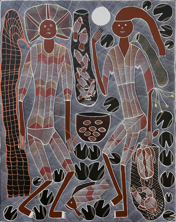 eddie-blitner-lightning-spirit-couple-fishing-basket-spirits-136.5x171cm-$3900-tiaa-ebl201822