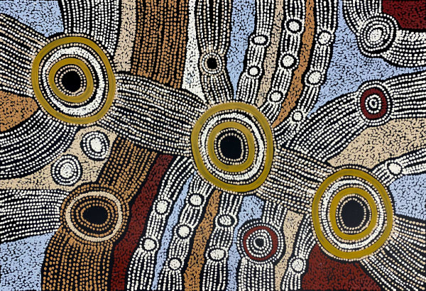 Minyma Malilu by Clarise Tunkin, 2025, acrylic on linen, 60 x 90 cm