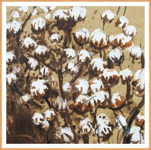 René Tavares African Garden, 2023 Pigment, acrylic and oil on Chinese rice paper 58 x 58 cm