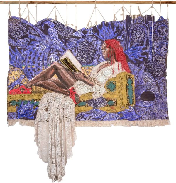 Ibrahim Bemba Kébé Guardian of Elevation, 2025 Mixed media / acrylic on burlap 230 x 213 cm